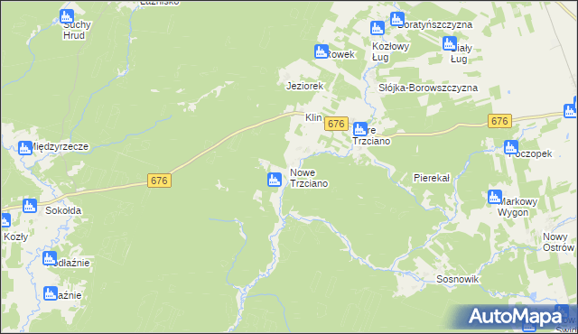 mapa Nowe Trzciano, Nowe Trzciano na mapie Targeo
