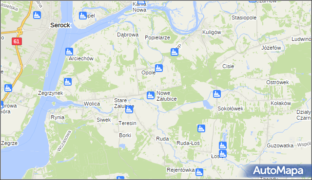 mapa Nowe Załubice, Nowe Załubice na mapie Targeo