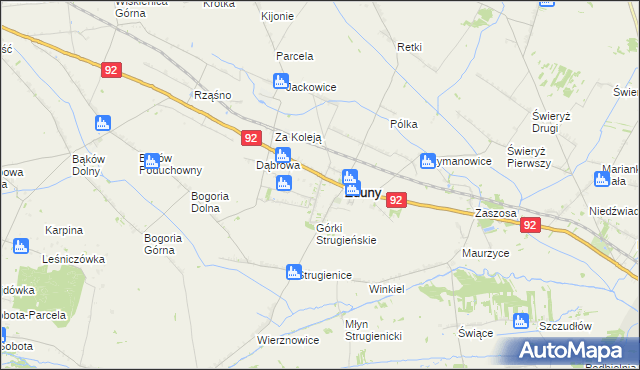 mapa Nowe Zduny, Nowe Zduny na mapie Targeo