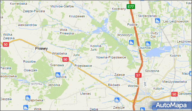 mapa Nowina-Przęsławice, Nowina-Przęsławice na mapie Targeo