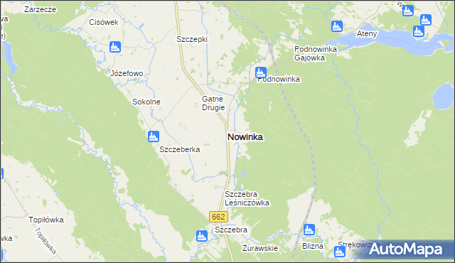 mapa Nowinka powiat augustowski, Nowinka powiat augustowski na mapie Targeo