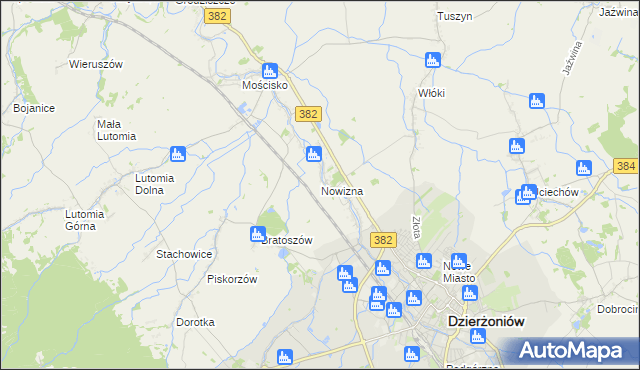 mapa Nowizna gmina Dzierżoniów, Nowizna gmina Dzierżoniów na mapie Targeo