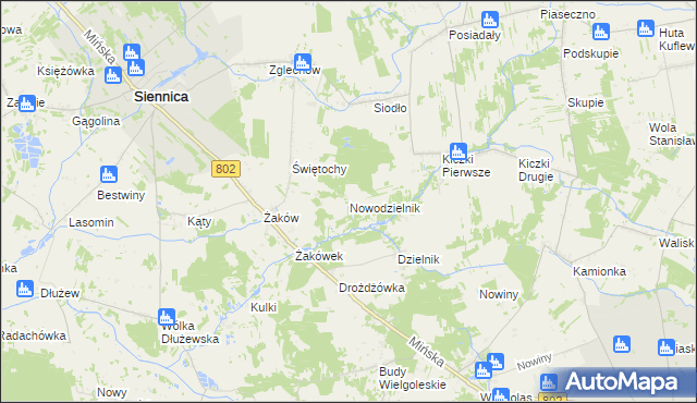 mapa Nowodzielnik, Nowodzielnik na mapie Targeo