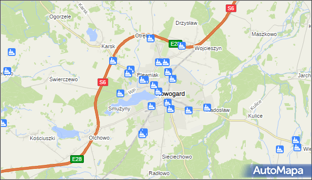 mapa Nowogard, Nowogard na mapie Targeo