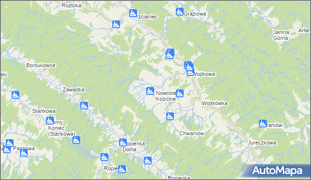 mapa Nowosielce Kozickie, Nowosielce Kozickie na mapie Targeo