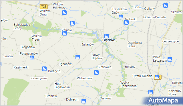 mapa Nowy Błędów, Nowy Błędów na mapie Targeo