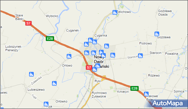 mapa Nowy Dwór Gdański, Nowy Dwór Gdański na mapie Targeo