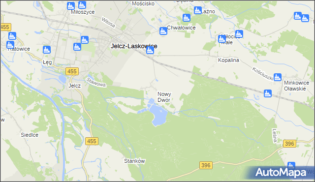 mapa Nowy Dwór gmina Jelcz-Laskowice, Nowy Dwór gmina Jelcz-Laskowice na mapie Targeo