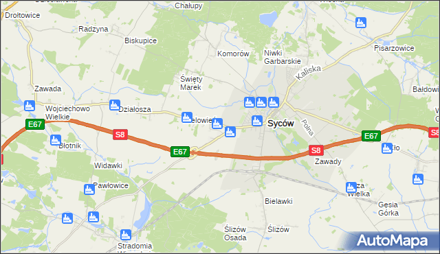 mapa Nowy Dwór gmina Syców, Nowy Dwór gmina Syców na mapie Targeo