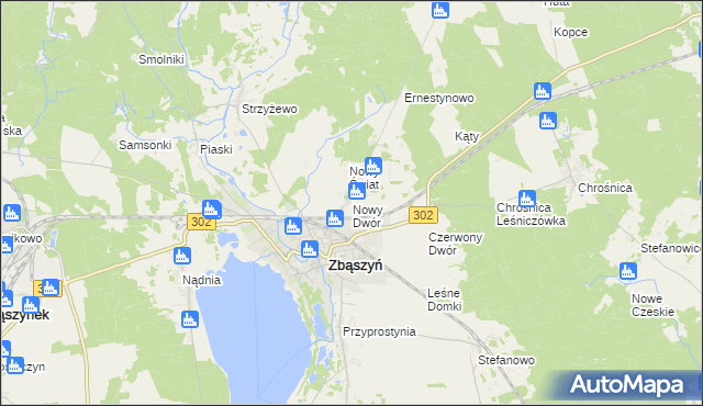 mapa Nowy Dwór gmina Zbąszyń, Nowy Dwór gmina Zbąszyń na mapie Targeo