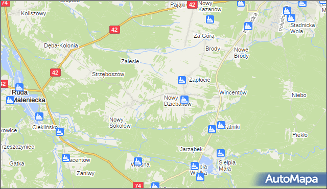 mapa Nowy Dziebałtów, Nowy Dziebałtów na mapie Targeo