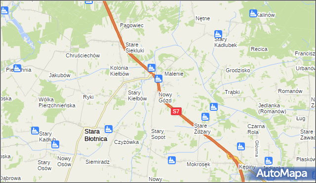 mapa Nowy Gózd, Nowy Gózd na mapie Targeo