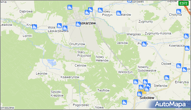 mapa Nowy Helenów, Nowy Helenów na mapie Targeo