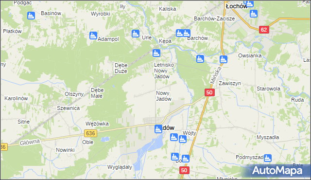 mapa Nowy Jadów, Nowy Jadów na mapie Targeo