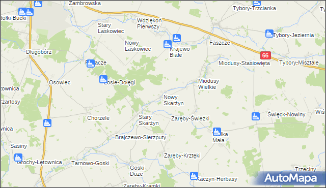 mapa Nowy Skarżyn, Nowy Skarżyn na mapie Targeo