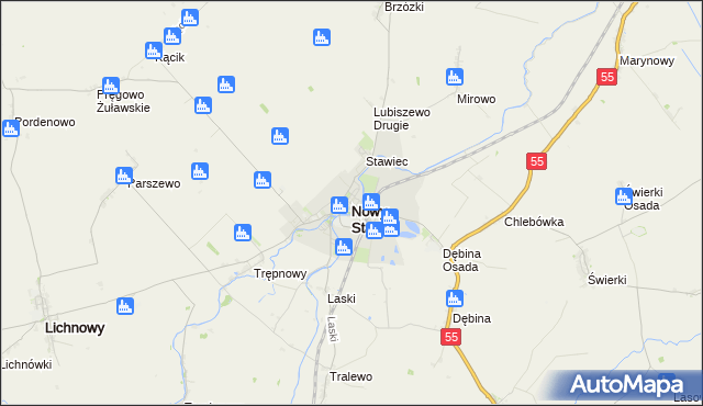 mapa Nowy Staw powiat malborski, Nowy Staw powiat malborski na mapie Targeo
