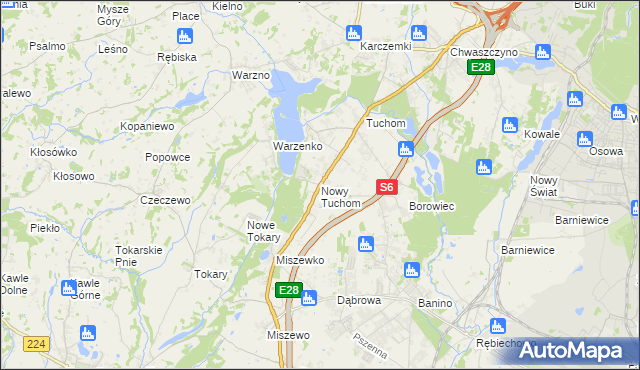 mapa Nowy Tuchom, Nowy Tuchom na mapie Targeo