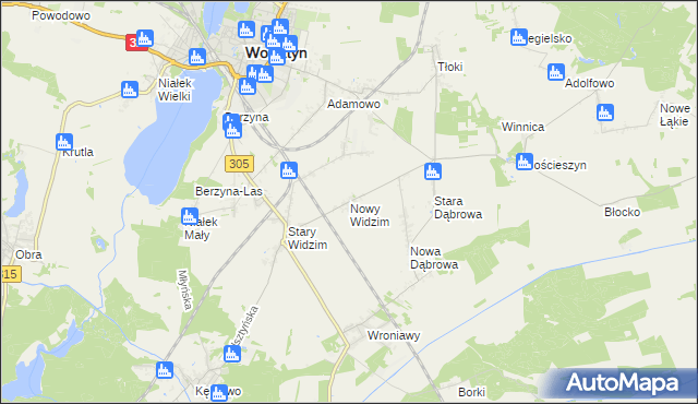 mapa Nowy Widzim, Nowy Widzim na mapie Targeo