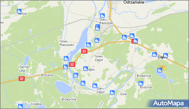 mapa Nowy Zagór, Nowy Zagór na mapie Targeo