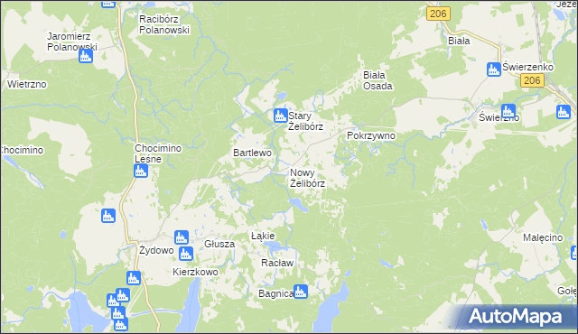 mapa Nowy Żelibórz, Nowy Żelibórz na mapie Targeo