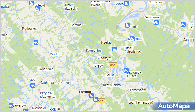 mapa Obarzym, Obarzym na mapie Targeo