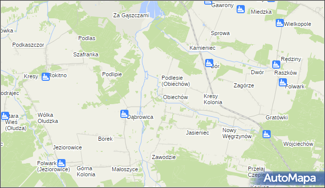 mapa Obiechów, Obiechów na mapie Targeo