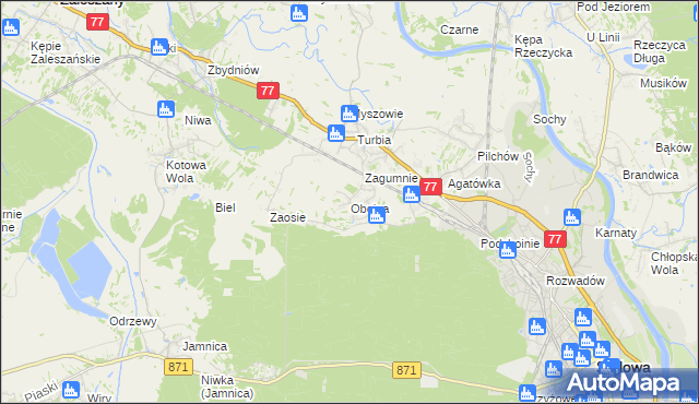 mapa Obojna, Obojna na mapie Targeo