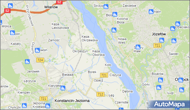 mapa Obórki gmina Konstancin-Jeziorna, Obórki gmina Konstancin-Jeziorna na mapie Targeo