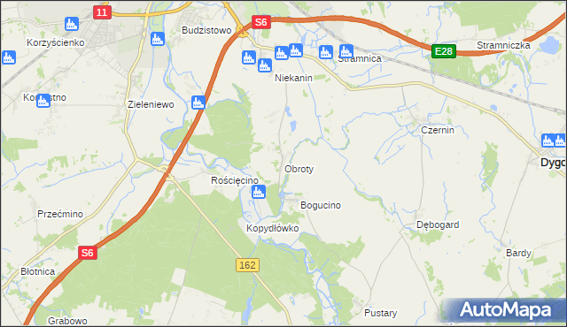 mapa Obroty, Obroty na mapie Targeo