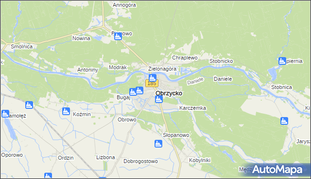 mapa Obrzycko, Obrzycko na mapie Targeo