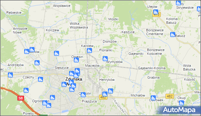 mapa Ochraniew, Ochraniew na mapie Targeo