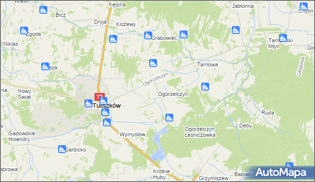 mapa Ogorzelczyn, Ogorzelczyn na mapie Targeo