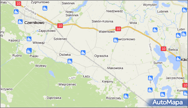 mapa Ograszka, Ograszka na mapie Targeo
