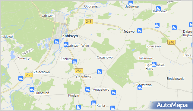 mapa Ojrzanowo, Ojrzanowo na mapie Targeo