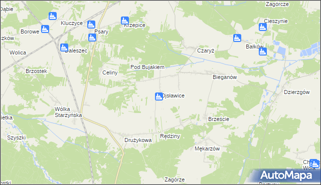 mapa Ojsławice, Ojsławice na mapie Targeo