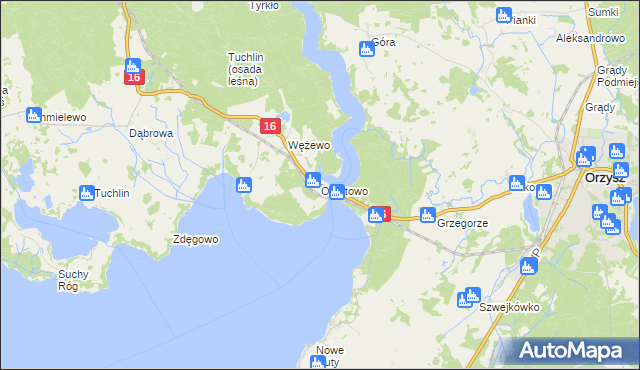 mapa Okartowo, Okartowo na mapie Targeo