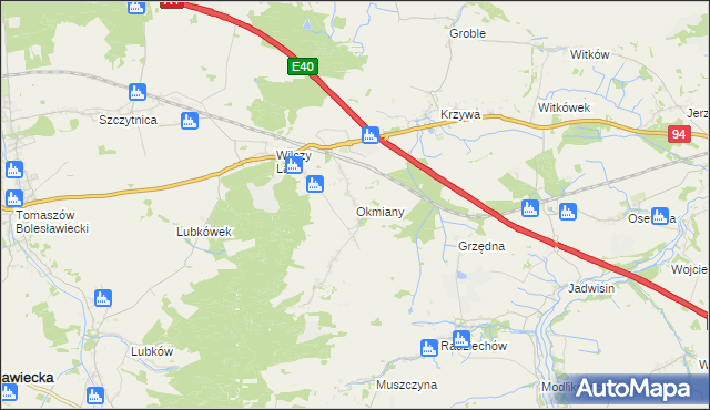 mapa Okmiany, Okmiany na mapie Targeo