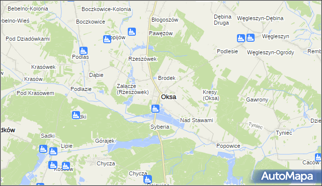 mapa Oksa, Oksa na mapie Targeo