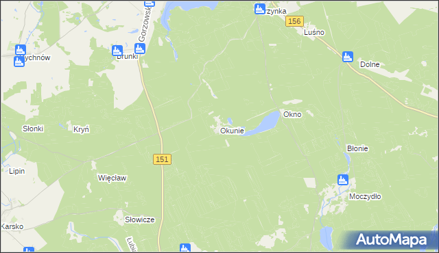 mapa Okunie, Okunie na mapie Targeo