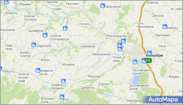 mapa Olbierzowice, Olbierzowice na mapie Targeo