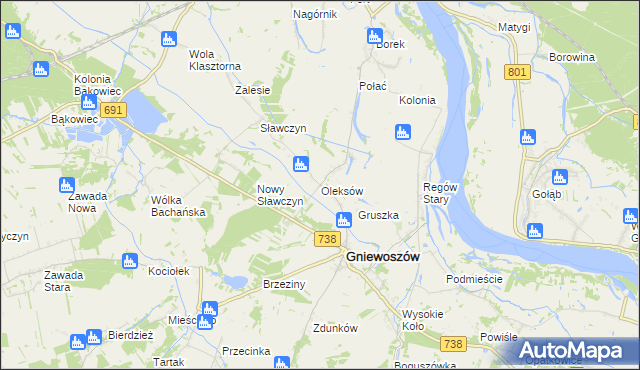 mapa Oleksów, Oleksów na mapie Targeo