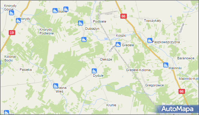 mapa Oleksze, Oleksze na mapie Targeo