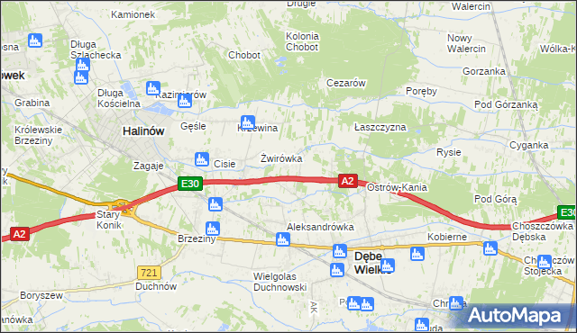 mapa Olesin gmina Dębe Wielkie, Olesin gmina Dębe Wielkie na mapie Targeo