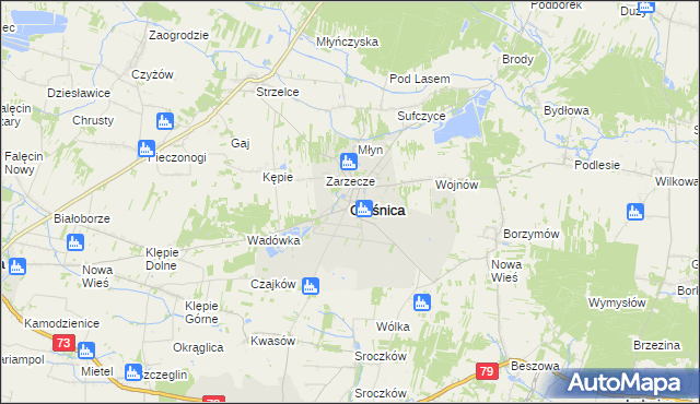 mapa Oleśnica powiat staszowski, Oleśnica powiat staszowski na mapie Targeo