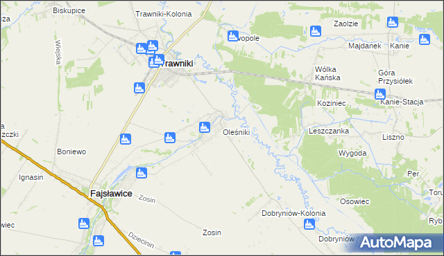 mapa Oleśniki, Oleśniki na mapie Targeo