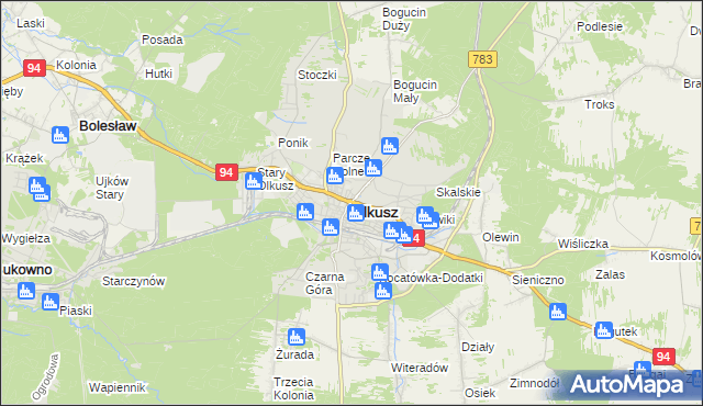 mapa Olkusz, Olkusz na mapie Targeo