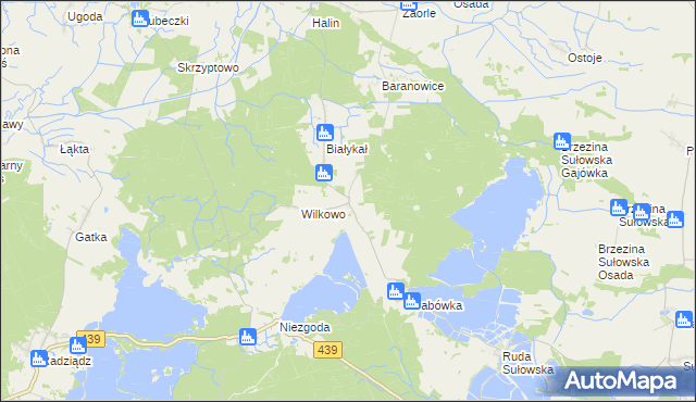 mapa Olsza gmina Milicz, Olsza gmina Milicz na mapie Targeo