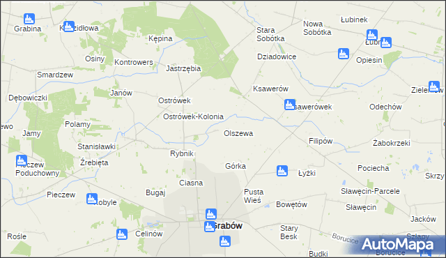 mapa Olszewa, Olszewa na mapie Targeo