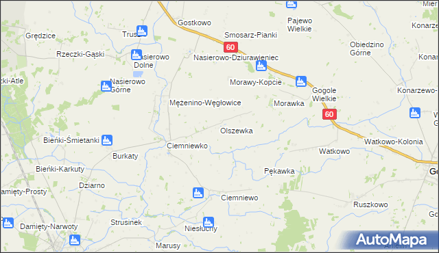 mapa Olszewka gmina Sońsk, Olszewka gmina Sońsk na mapie Targeo