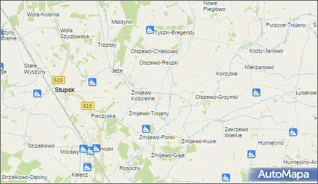 mapa Olszewo-Borzymy, Olszewo-Borzymy na mapie Targeo